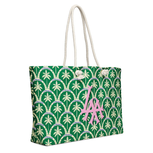 La Marquesina Palms Print Beach Tote