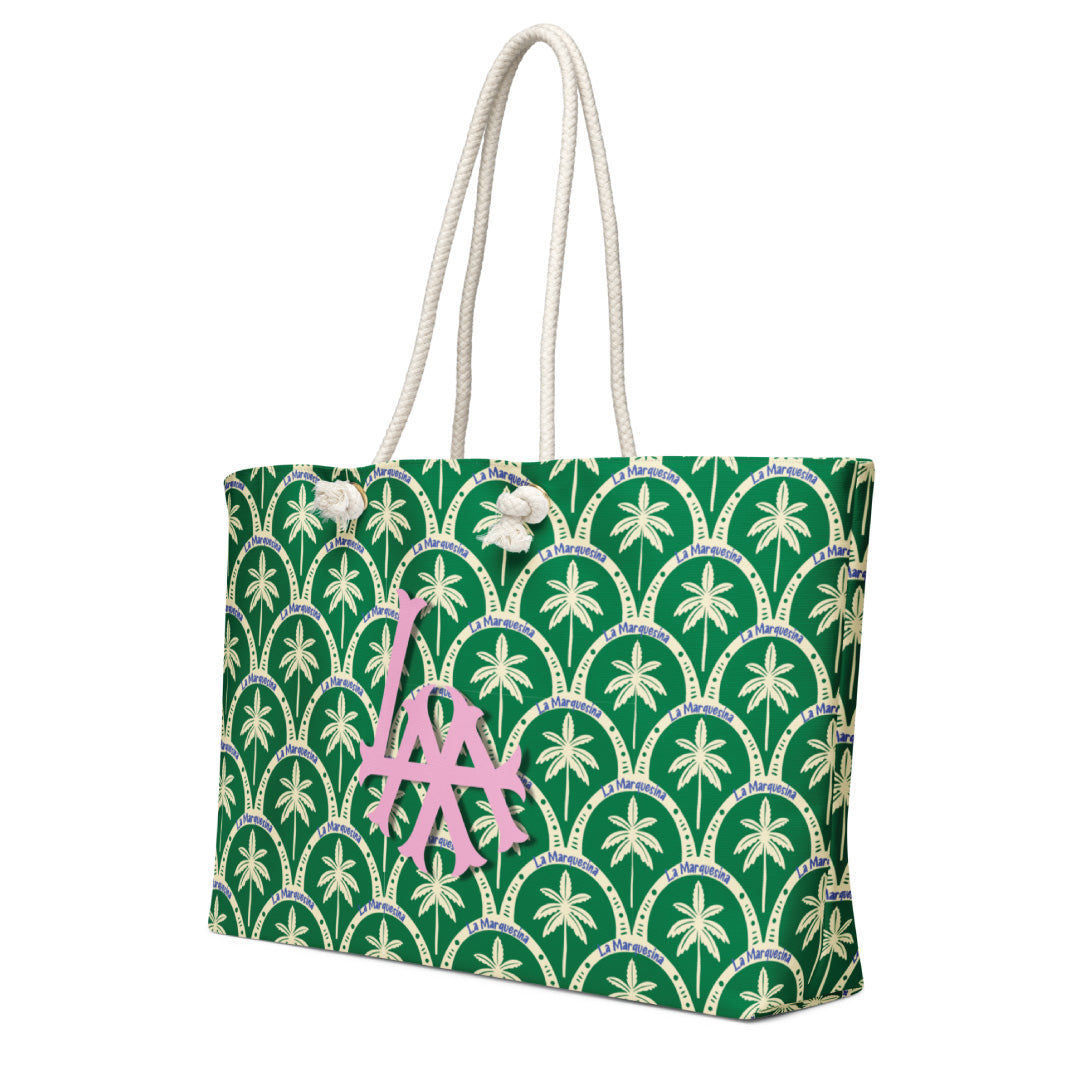 La Marquesina Palms Print Beach Tote