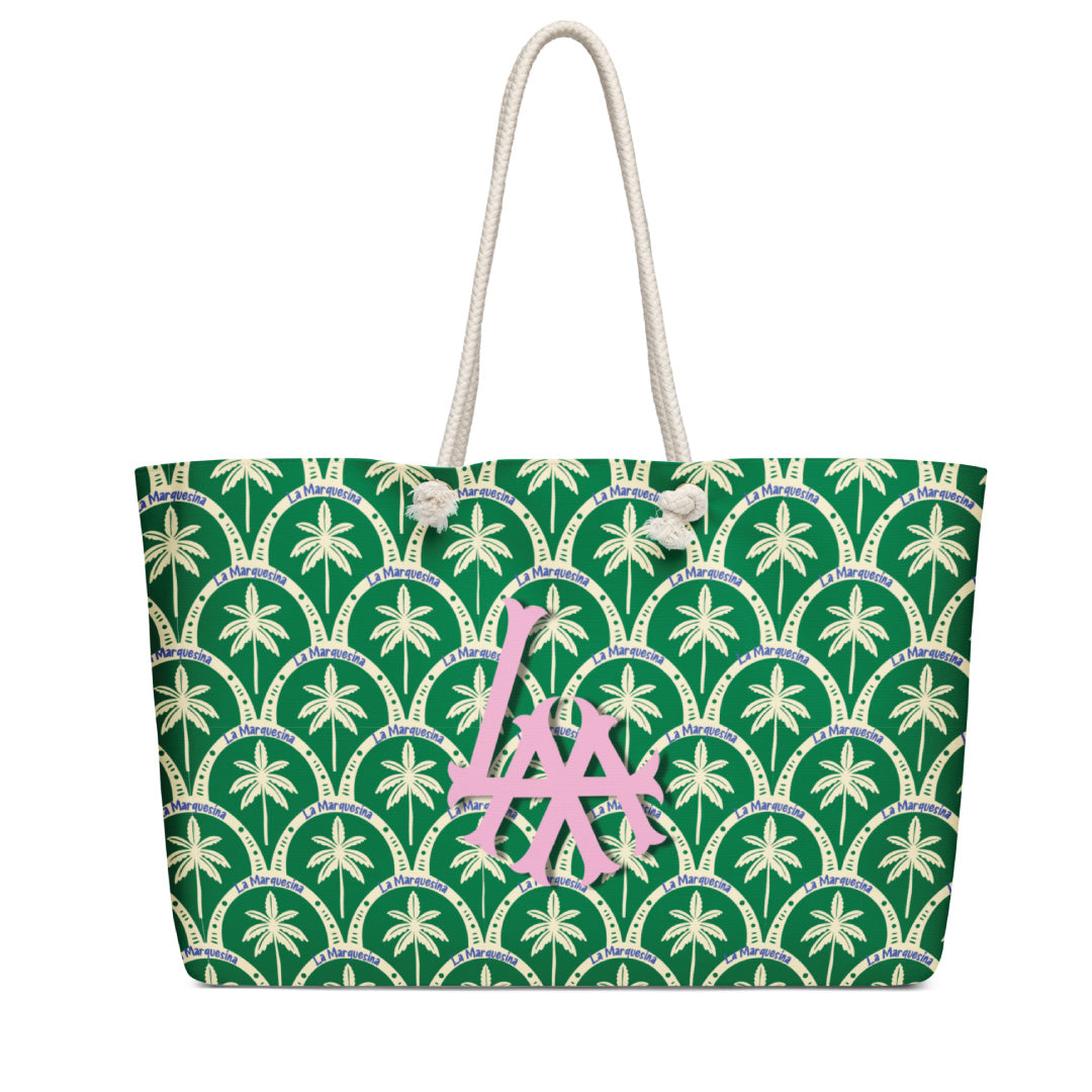 La Marquesina Palms Print Beach Tote